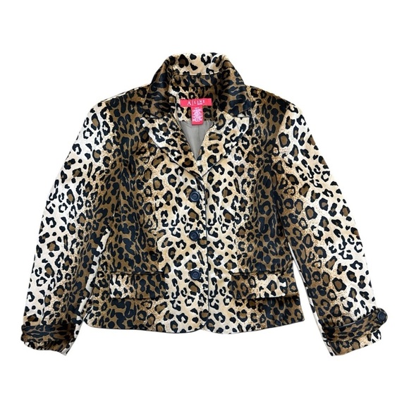 A Line petite Jackets & Blazers - Black and Brown Blazer with Plush Texture and Bold Collar